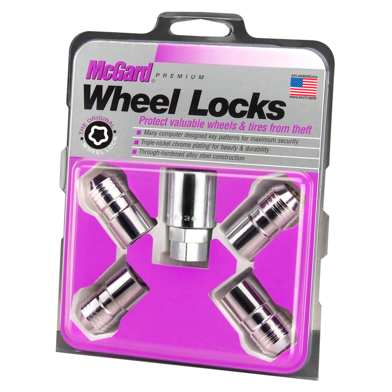 McGard Wheel Lock Nut Set - 4pk. (Cone Seat) M14X1.5 / 21mm & 22mm Dual Hex / 1.639in. L - Chrome (24215)