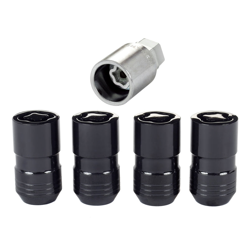 McGard Wheel Lock Nut Set - 4pk. (Cone Seat) M14X1.5 / 21mm & 22mm Dual Hex / 1.639in. L - Black (24216)
